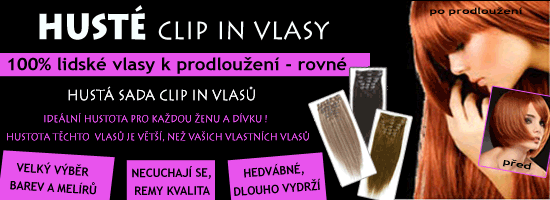 Husté clip in vlasy - sada k prodloužení vlasů